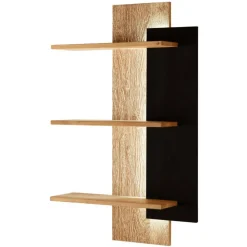 Design-Wandregal aus Wildeiche Massivholz - Ribadon