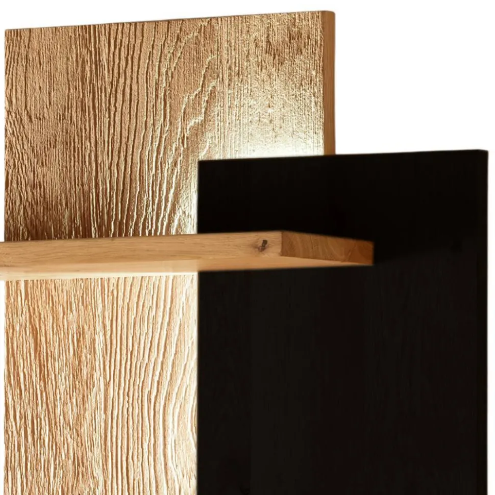 Design-Wandregal aus Wildeiche Massivholz - Ribadon