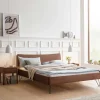 Doppelbett aus Nussbaum mit Stahlfüßen - Gedessa