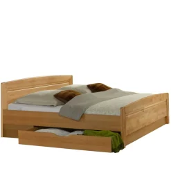 Doppelbett Bordeaux aus Erle Teilmassiv