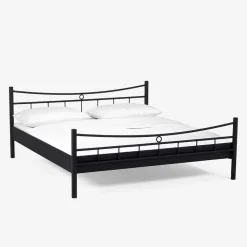 Doppelbett Carlovac aus schwarzem Metall (dreiteilig)