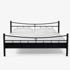 Doppelbett Carlovac aus schwarzem Metall (dreiteilig)