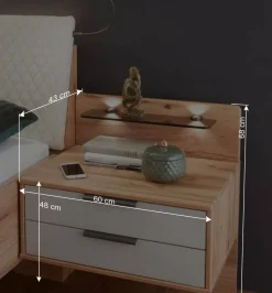 Doppelbett Kombi mit Nachtkommoden - Krofun (dreiteilig)
