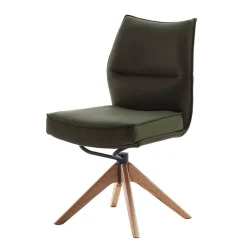 Drehbare Lederstühle in Oliv Grün - Diziana (2er Set)