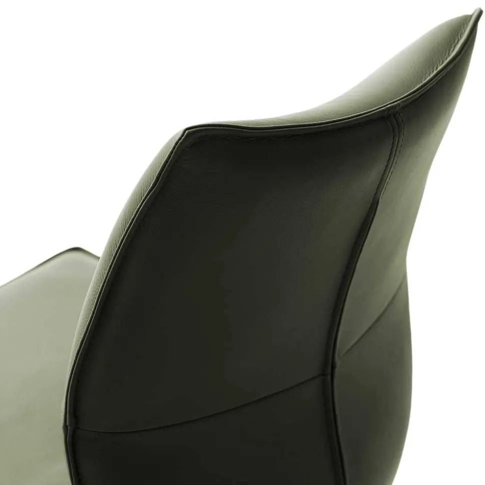 Drehbare Lederstühle in Oliv Grün - Diziana (2er Set)