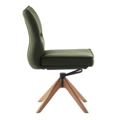 Drehbare Lederstühle in Oliv Grün - Diziana (2er Set)