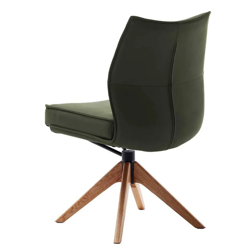 Drehbare Lederstühle in Oliv Grün - Diziana (2er Set)