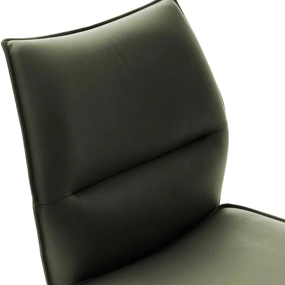 Drehbare Lederstühle in Oliv Grün - Diziana (2er Set)