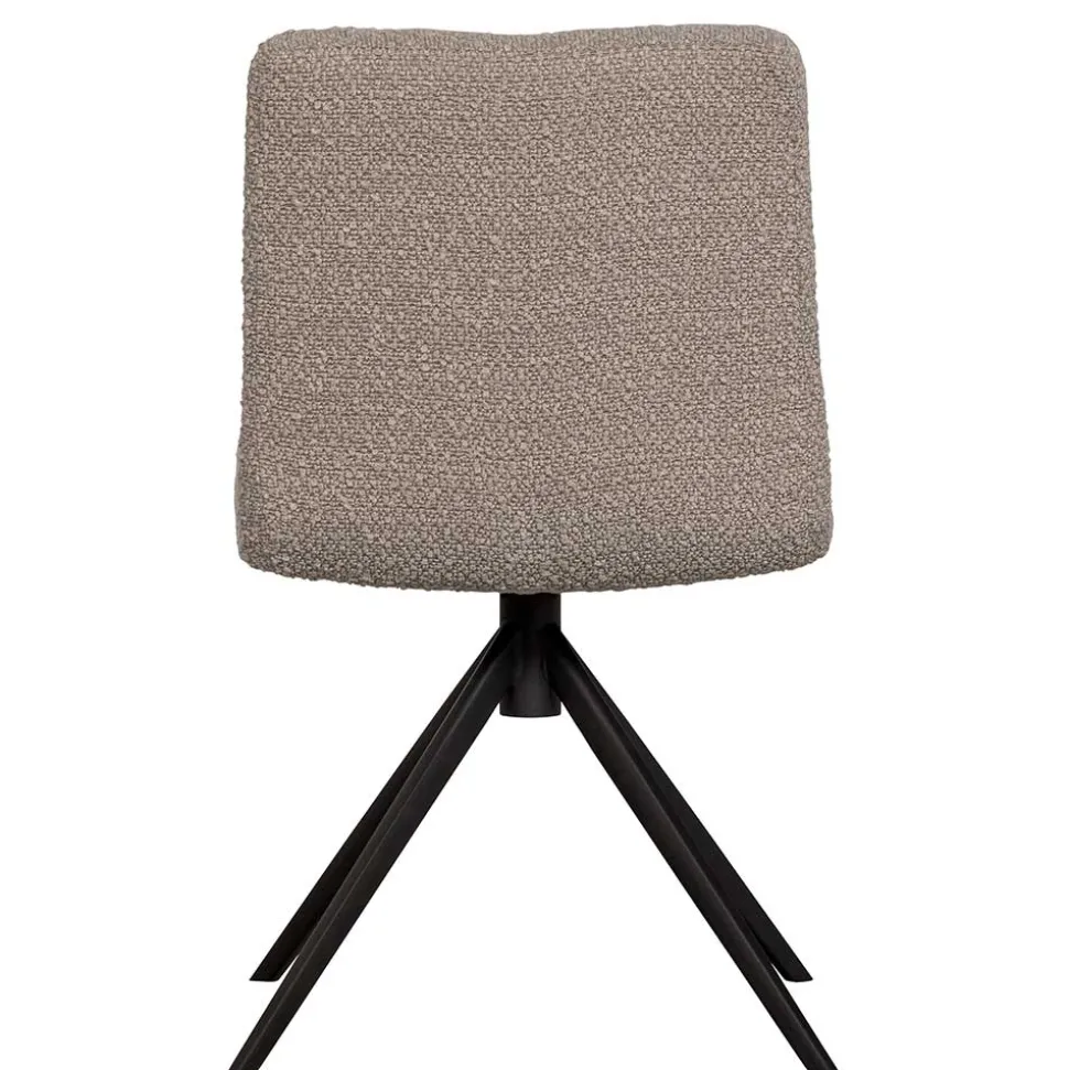 Drehbarer Polsterstuhl aus Boucle Stoff in Beige - Magan