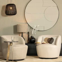 Drehsessel in Offwhite Webstoff - Alcarizora