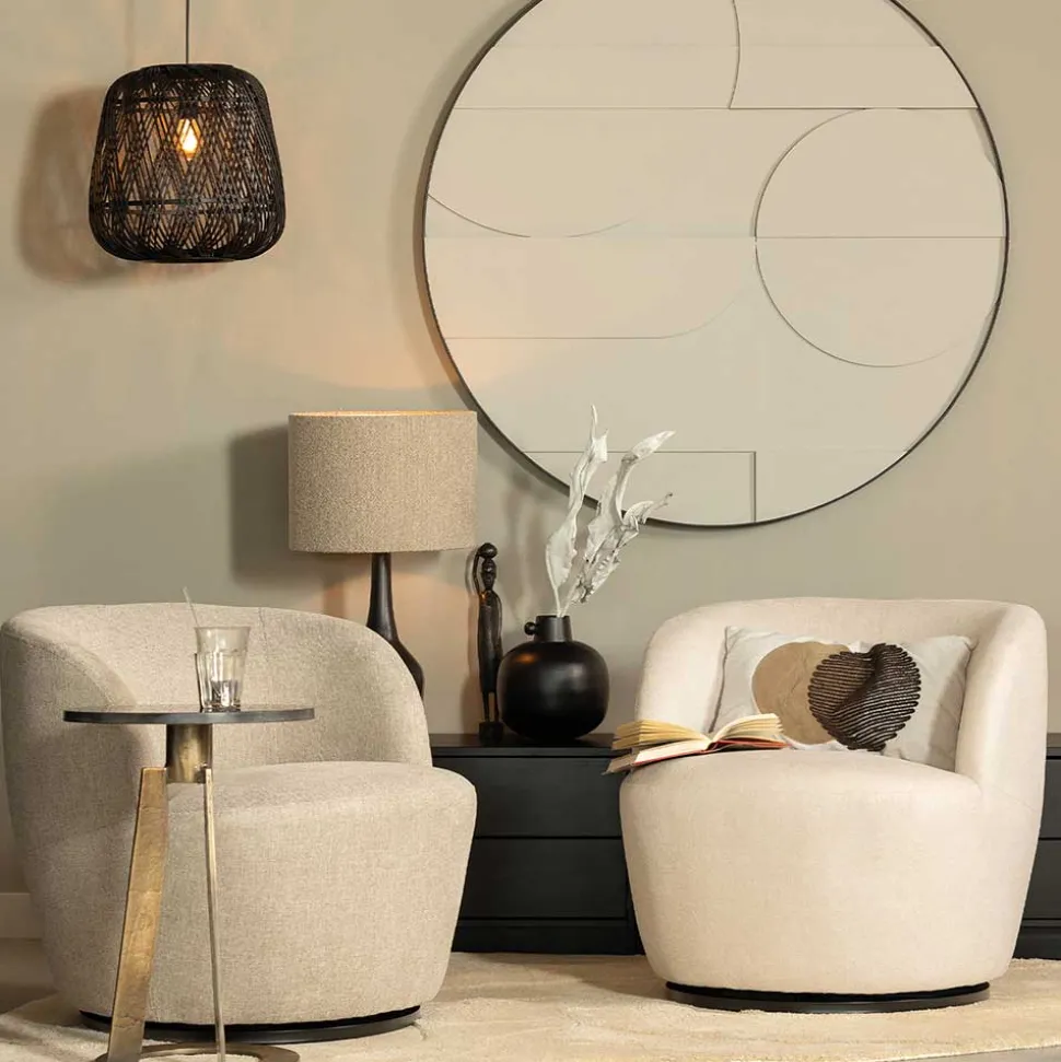 Drehsessel in Offwhite Webstoff - Alcarizora