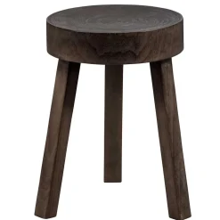 Dreibein Hocker in Dunkelbraun - Abelynta (2er Set)