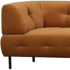 Dreier Sofa mit Armlehnen in Hellbraun - Label