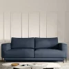Dreisitzer Bettcouch in Dunkelblau Stoff - Boston