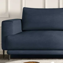 Dreisitzer Bettcouch in Dunkelblau Stoff - Boston