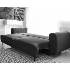 Dreisitzer Bettcouch in Dunkelblau Stoff - Boston