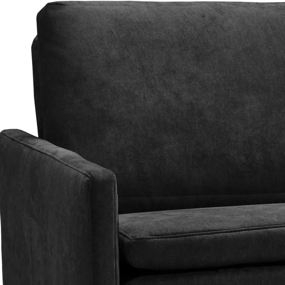 Dreisitzer Bettcouch in Schwarz mit Eiche - Bornholma