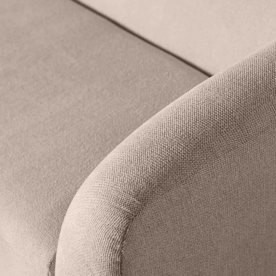 Dreisitzer Couch aus Chenille in Beige - Chake
