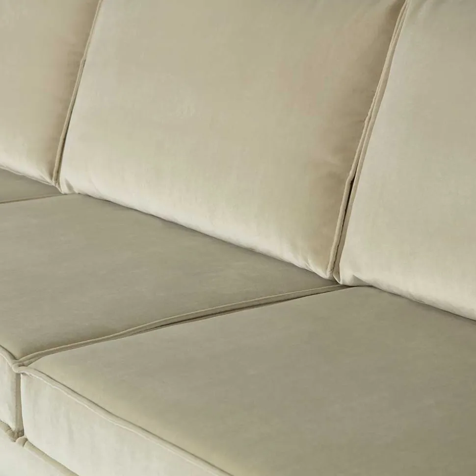 Dreisitzer Couch in Graugrün Samtbezug - Vontada