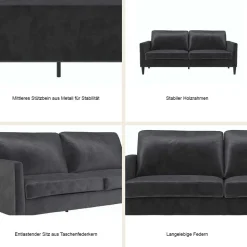 Dreisitzer Couch mit Taschenfederkern - Mailown