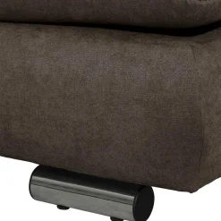 Dreisitzer Ecksofa in Dunkelbraun mit Chrom - Sona