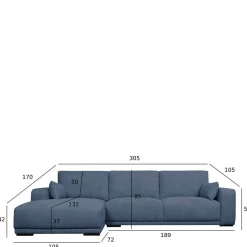 Dreisitzer Ecksofa mit Taschenfederkern - Latenda