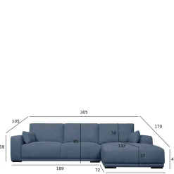 Dreisitzer Ecksofa mit Taschenfederkern - Latenda