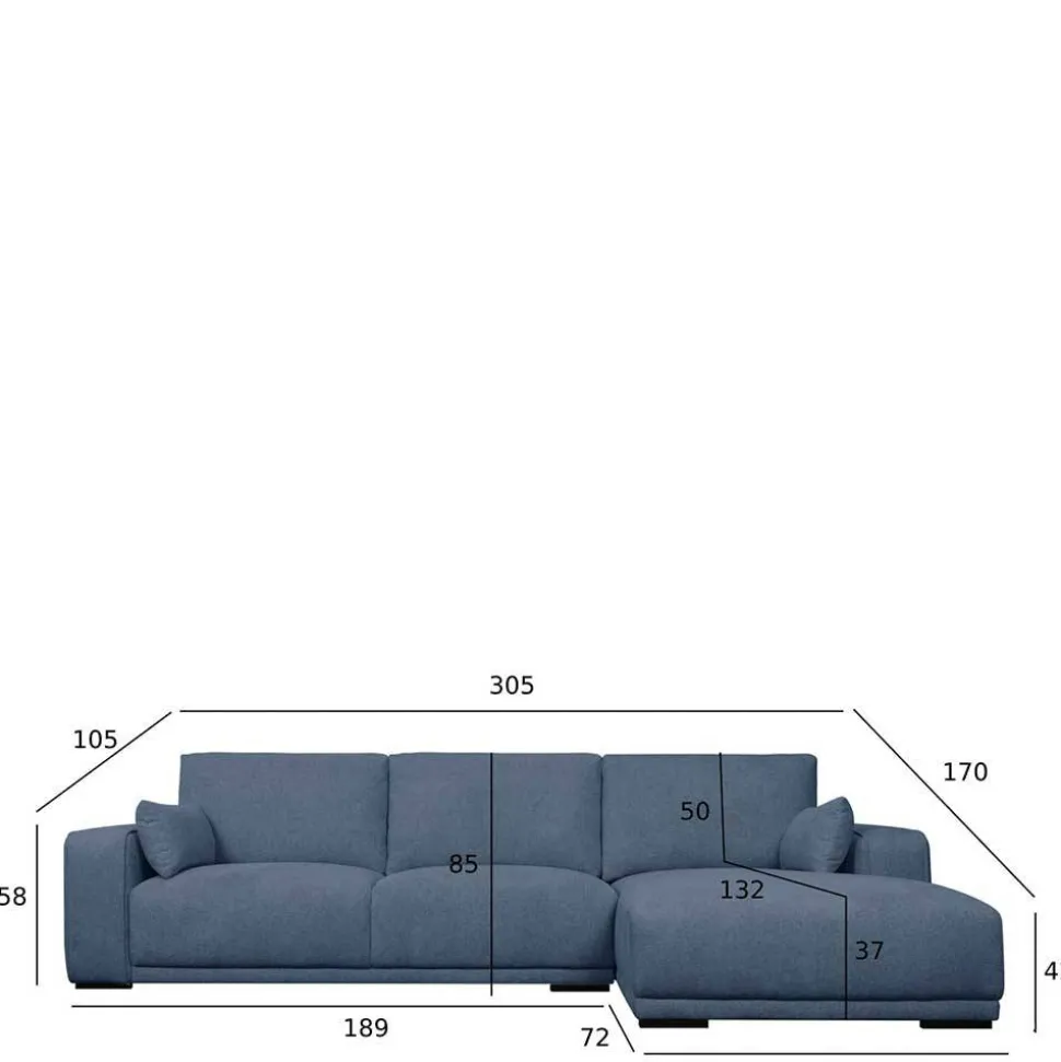 Dreisitzer Ecksofa mit Taschenfederkern - Latenda