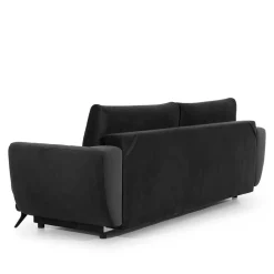 Dreisitzer Klappsofa in Dunkelgrau Samt - Palma