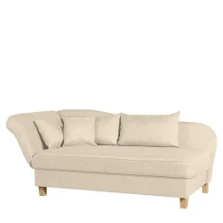 Dreisitzer Polsterliege in Beige mit Buche - Salverna