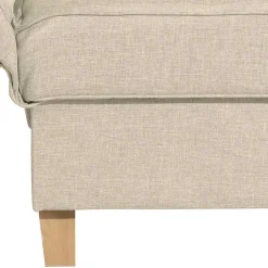 Dreisitzer Polsterliege in Beige mit Buche - Salverna