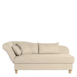 Dreisitzer Polsterliege in Beige mit Buche - Salverna