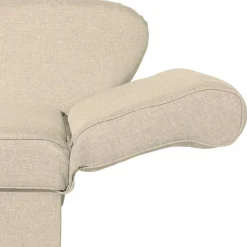 Dreisitzer Polsterliege in Beige mit Buche - Salverna