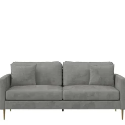 Dreisitzer Samtcouch in Grau - Hillion