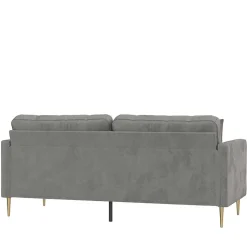Dreisitzer Samtcouch in Grau - Hillion
