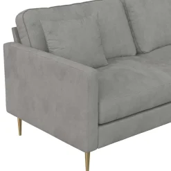 Dreisitzer Samtcouch in Grau - Hillion