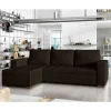 Dreisitzer Schlafcouch in Dunkelbraun Stoff - Fabrizio