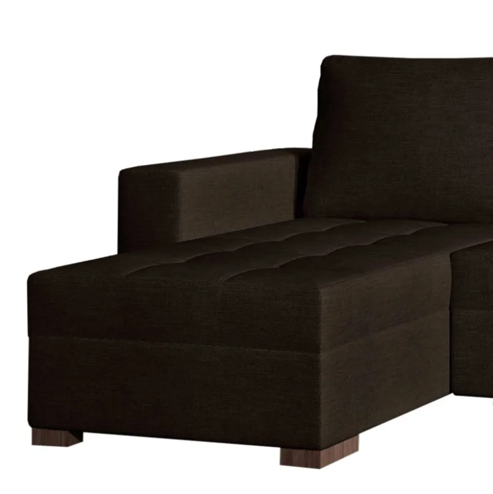 Dreisitzer Schlafcouch in Dunkelbraun Stoff - Fabrizio