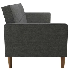 Dreisitzer Schlafsofa in Grau und Holz Natur - Maragas
