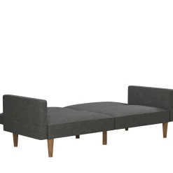 Dreisitzer Schlafsofa in Grau und Holz Natur - Maragas