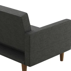 Dreisitzer Schlafsofa in Grau und Holz Natur - Maragas