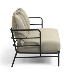 Dreisitzer Sofa mit Stahlgestell Schwarz - Emjan