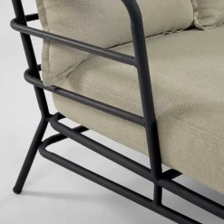 Dreisitzer Sofa mit Stahlgestell Schwarz - Emjan