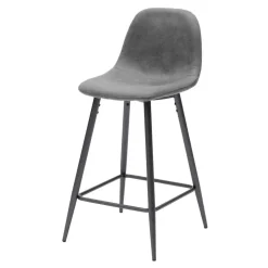 Dunkelgraue Barstühle mit Sitzschale - Vrono (2er Set)