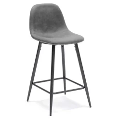 Dunkelgraue Barstühle mit Sitzschale - Vrono (2er Set)
