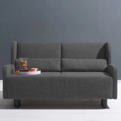Dunkelgraue Schlafcouch als Längsschläfer - Osicria