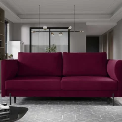 Dunkelrote Schlafcouch mit 140x200 Liegefläche - Giannin