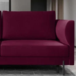 Dunkelrote Schlafcouch mit 140x200 Liegefläche - Giannin