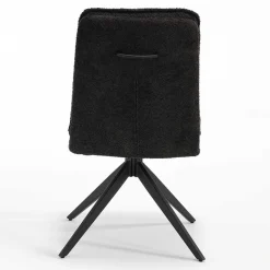 Dunkler Polsterstuhl in Anthrazit Boucle - Queen (2er Set)