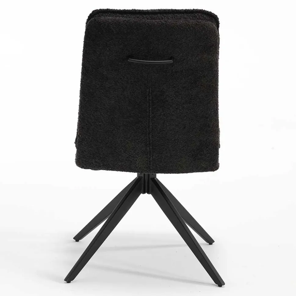 Dunkler Polsterstuhl in Anthrazit Boucle - Queen (2er Set)
